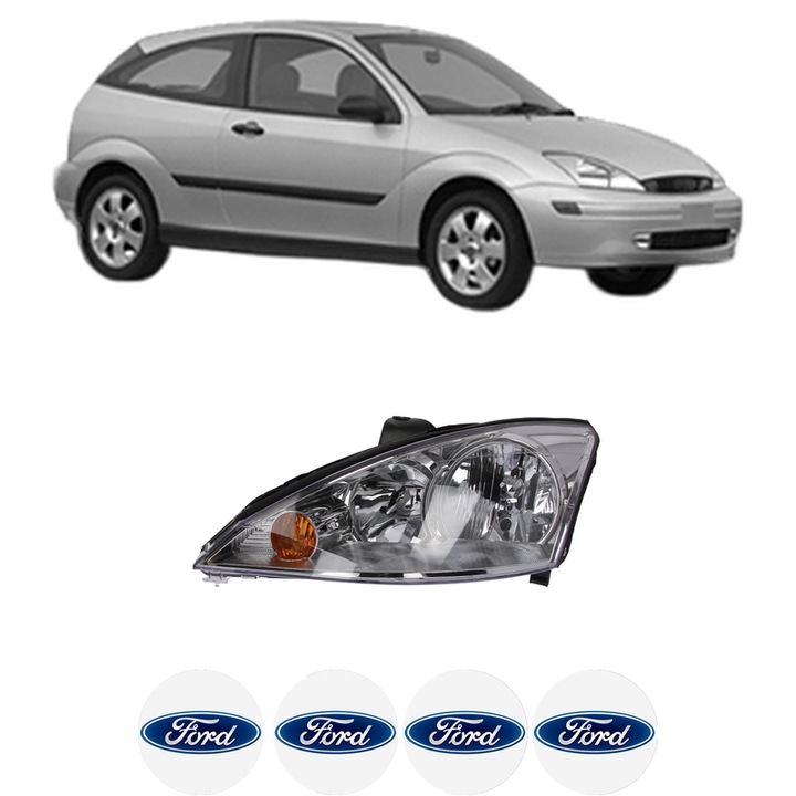 Far Stanga Fata FORD FOCUS I (DAW, DBW) din 1998-2007, Auto, TYC, 4x Stickere auto cu FORD