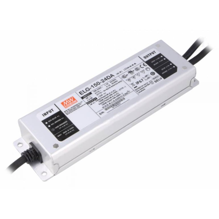 Sursa alimentare Mean Well DALI 150W 24V 6.25A IP67 219x63x35.5mm