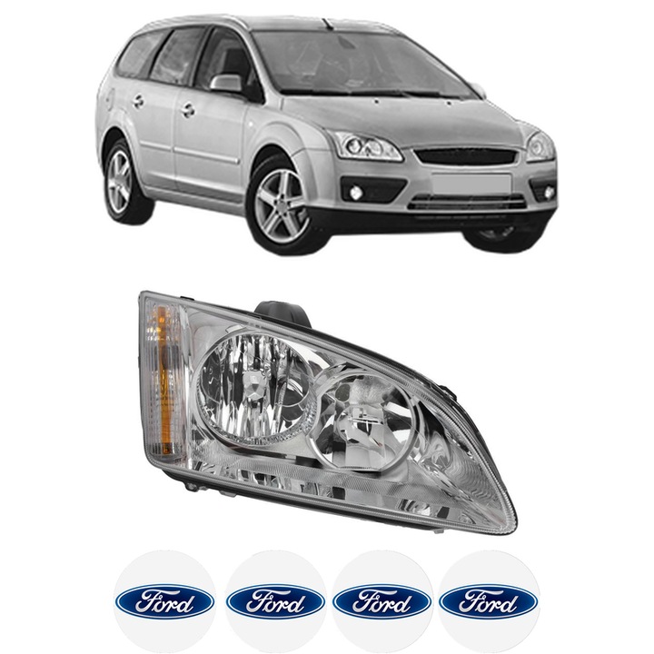 Far Dreapta Fata FORD FOCUS II Turnier (DA_, FFS, DS) din 2004-2012, Auto, TYC, 4x Stickere auto cu FORD