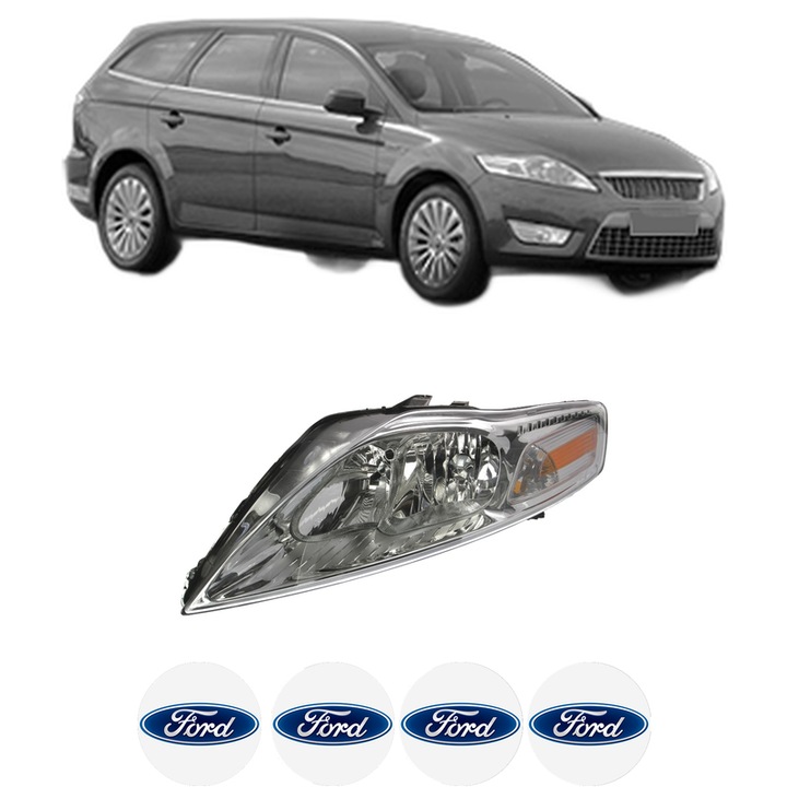 Far Stanga Fata FORD MONDEO IV Turnier (BA7) din 2007-2015, Auto, DEPO, 4x Stickere auto cu FORD