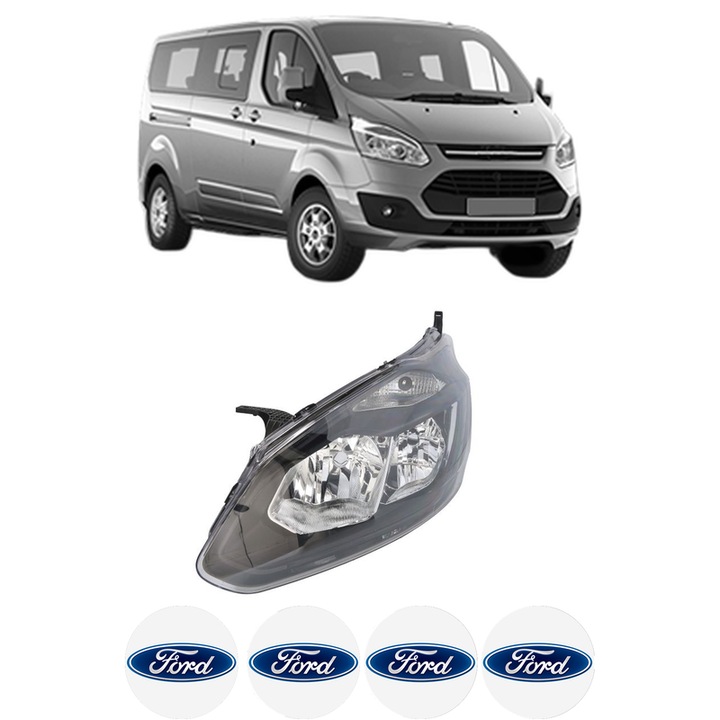 Far Stanga Fata FORD TOURNEO CUSTOM V362 Bus (F3) din 2012-2023, Auto, TYC, 4x Stickere auto cu FORD