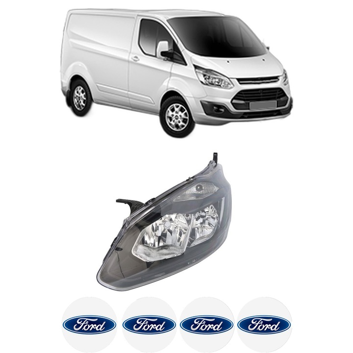 Far Stanga Fata FORD TRANSIT CUSTOM V362 Van (FY, FZ) din 2012-2023, Auto, TYC, 4x Stickere auto cu FORD