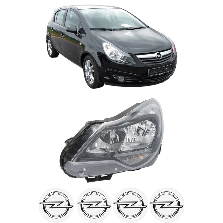 Far Stanga Fata OPEL CORSA D (S07) din 2006-2014, Auto, DEPO, 4x Stickere auto cu OPEL