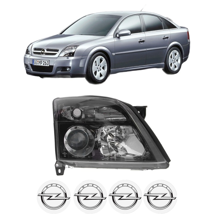 Far Dreapta Fata OPEL VECTRA C GTS (Z02) din 2002-2009, Auto, TYC, 4x Stickere auto cu OPEL