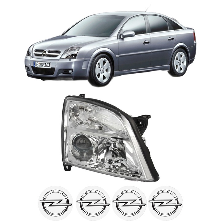 Far Dreapta Fata OPEL VECTRA C GTS (Z02) din 2002-2009, Auto, TYC, 4x Stickere auto cu OPEL