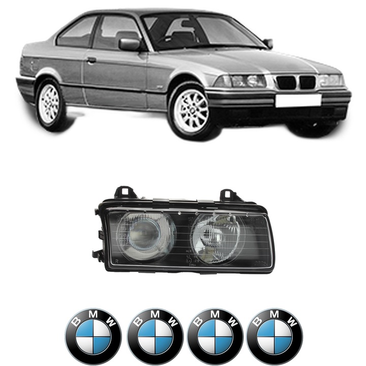 Far Dreapta Fata Bmw Seria 3 (E36) din 1990-1998, Auto, DEPO, 4x Stickere auto cu BMW