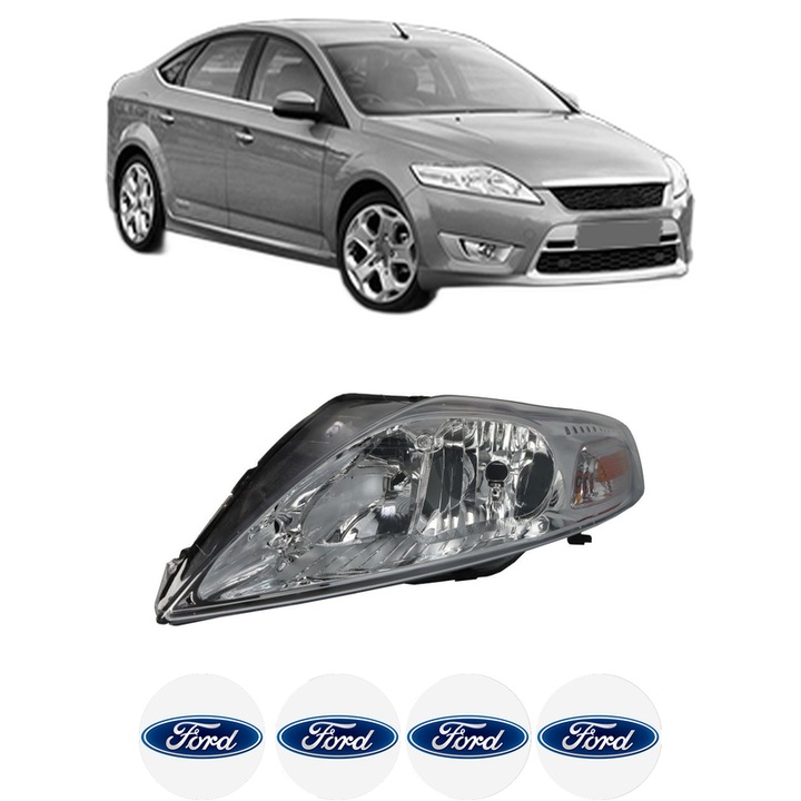 Far Stanga Fata FORD MONDEO IV Saloon (BA7) din 2007-2015, Auto, DEPO, 4x Stickere auto cu FORD
