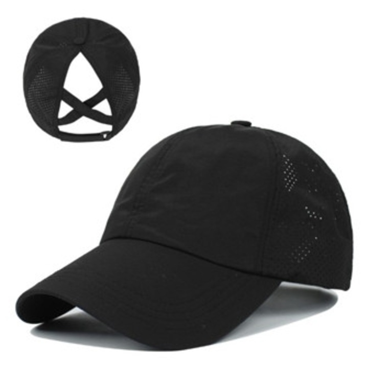 Sapca dama ajustabila, design usor, uscare rapida, negru