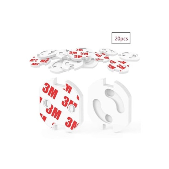 Capace autoinchizatoare pentru prize, protectie electrica, set 20 buc, plastic ABS