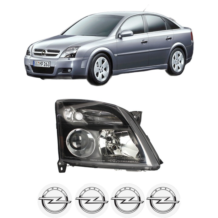 Far Dreapta Fata OPEL VECTRA C GTS (Z02) din 2002-2009, Auto, DEPO, 4x Stickere auto cu OPEL