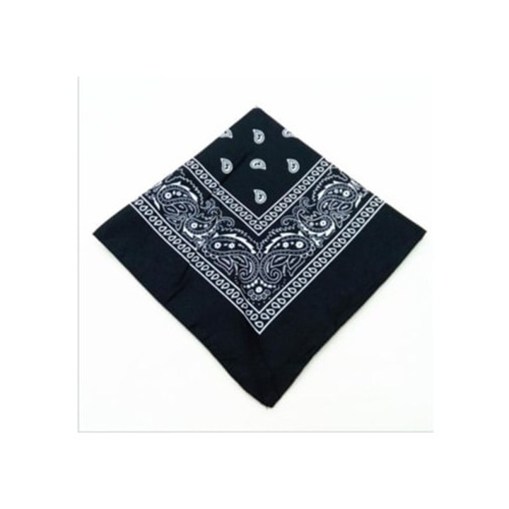 Унисекс регулируеми бандани, принт, черни