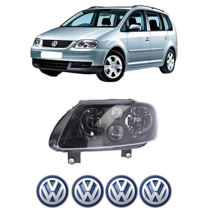 Far Stanga Fata Volkswagen TOURAN VAN (1T1, 1T2) din 2003-2010, Auto, DEPO, 4x Stickere auto cu Volkswagen