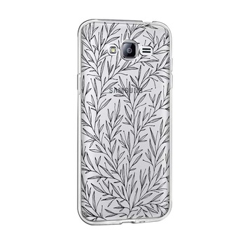 Husa Silicon, Ultra Slim 0.3MM, Leaf B&W, Samsung Galaxy J3 2016 Husa Silicon, Ultra Slim 0.3MM, Leaf B&W, Samsung Galaxy J3 2016