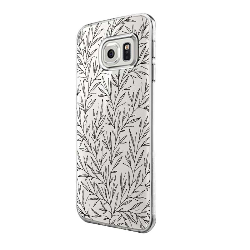 Husa Silicon, Ultra Slim 0.3MM, Leaf B&W, Samsung Galaxy S8 Plus