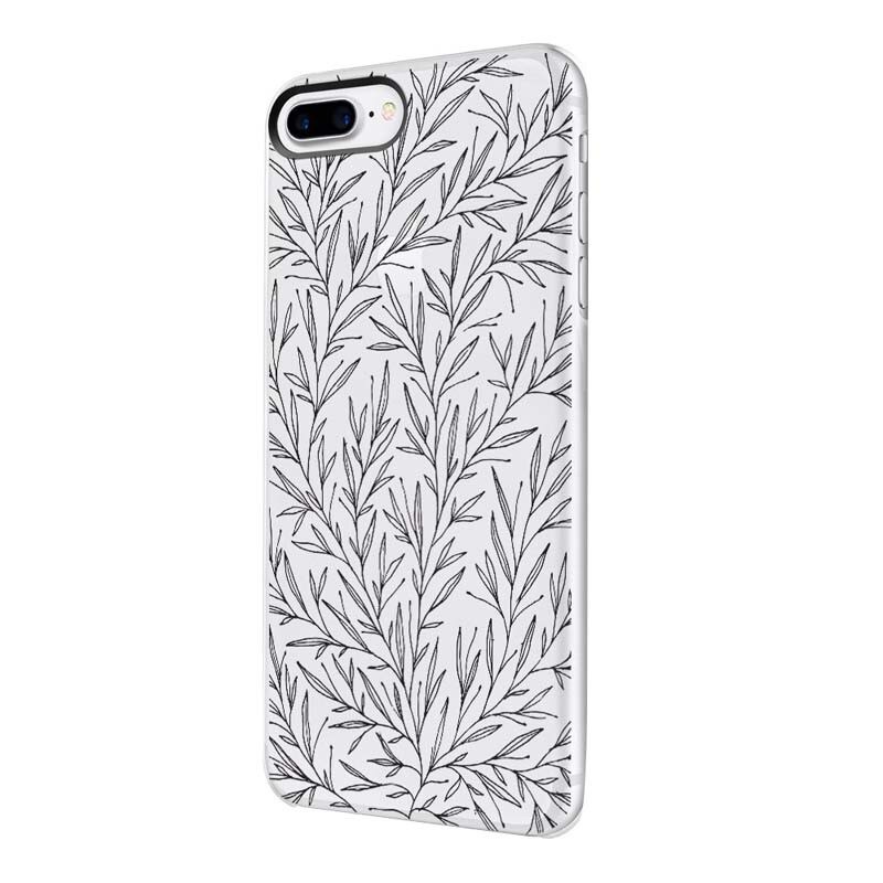 Husa Silicon, Ultra Slim 0.3MM, Leaf B&W, Apple iPhone 7 Plus / 8 Plus
