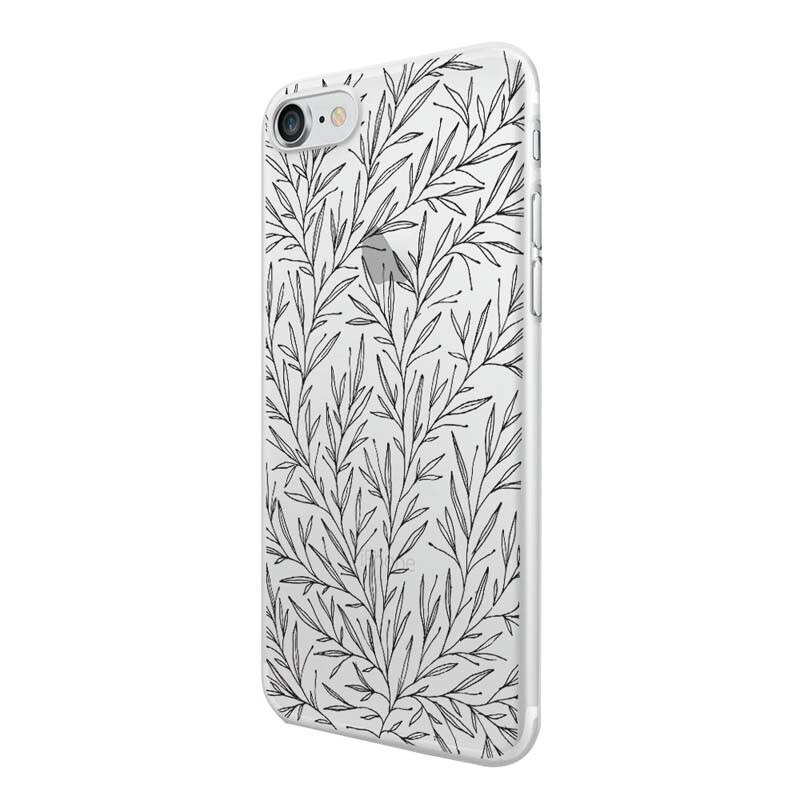 Husa Silicon, Ultra Slim 0.3MM, Leaf B&W, Apple iPhone 6 PLUS / 6S PLUS