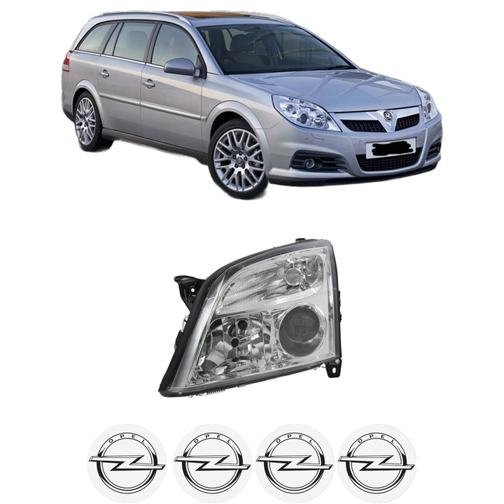 Far Stanga Fata OPEL VECTRA C Estate (Z02) din 2003-2009, Auto, DEPO, 4x Stickere auto cu OPEL