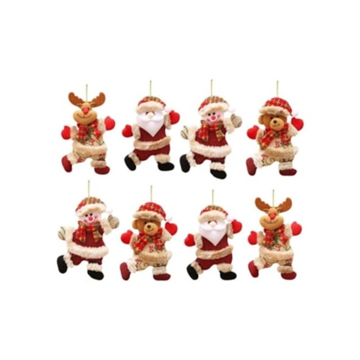 Globuri de Craciun, set, detalii elegante, decoratiuni din material netesut, multicolor