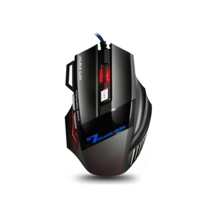 Mouse optic LED USB, 7 butoane, DPI ajustabil, pentru gaming, multicolor