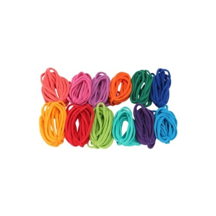 Set 192 elastice din bumbac multicolore pentru lucrari manuale, 12 culori