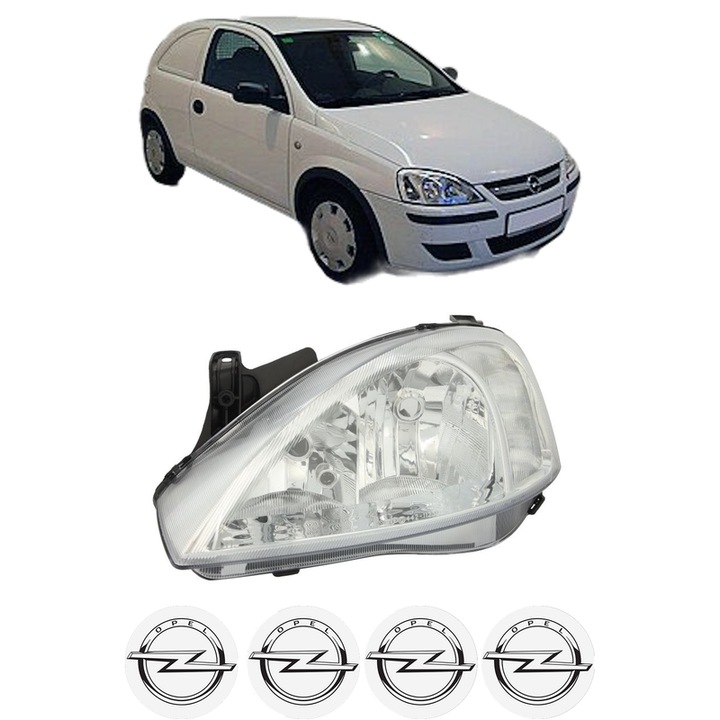 Far Stanga Fata OPEL CORSA C Hatchback Van (X01) din 2000-2012, Auto, DEPO, 4x Stickere auto cu OPEL