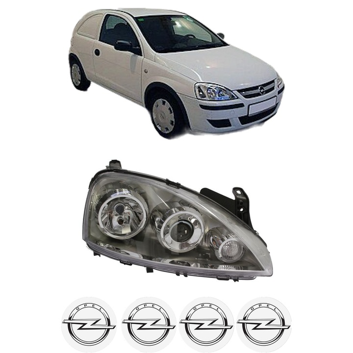 Far Dreapta Fata OPEL CORSA C Hatchback Van (X01) din 2000-2012, Auto, DEPO, 4x Stickere auto cu OPEL