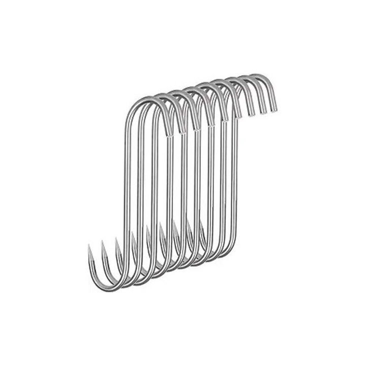 Carlige pentru macelarie, inox, set, rezistenta mare, pentru suspendarea carnii