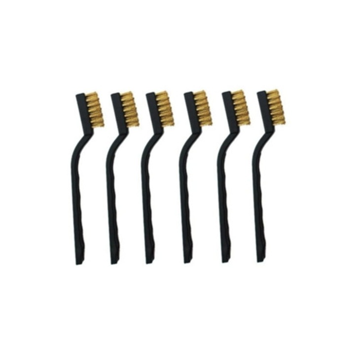 Set perii din sarma de alama cu maner curbat, pentru curatarea ruginii si a prafului