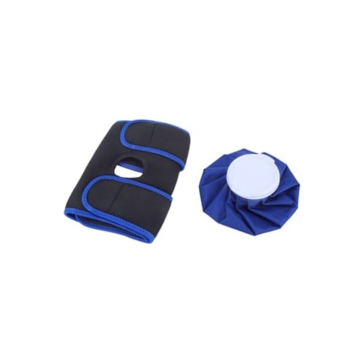 Kit fizioterapie cu pachet de gheata 6 inch pentru genunchi, glezna, cot, compresa calda si rece, albastru