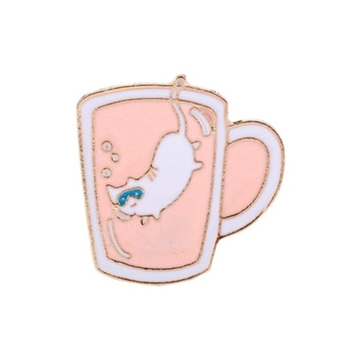 Dekoratív bögre kis fogantyúval, gyönyörű design, nyomtatott bross, 2 darabos készlet