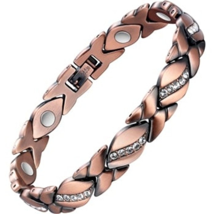 Bratara eleganta retro pentru femei, design elastic, cupru pur fara plumb, hipoalergenic