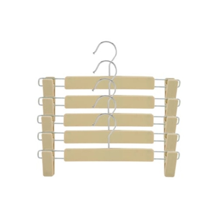 Set umerase pentru pantaloni, 5 bucati, cu clipsuri, maro deschis