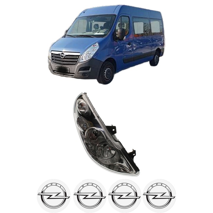 Far Dreapta Fata OPEL MOVANO B Bus (X62) din 2010-2019, Auto, DEPO, 4x Stickere auto cu OPEL