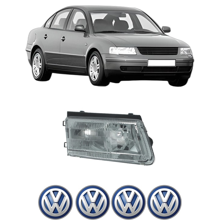 Far Dreapta Fata Volkswagen PASSAT B5 (3B2) din 1996-2000, Auto, TYC, 4x Stickere auto cu Volkswagen