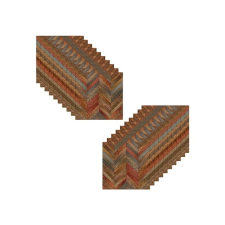 Set 20 Placi Decorative Autoadezive Vintage, PVC 15x15cm, pentru Perete, Multicolor