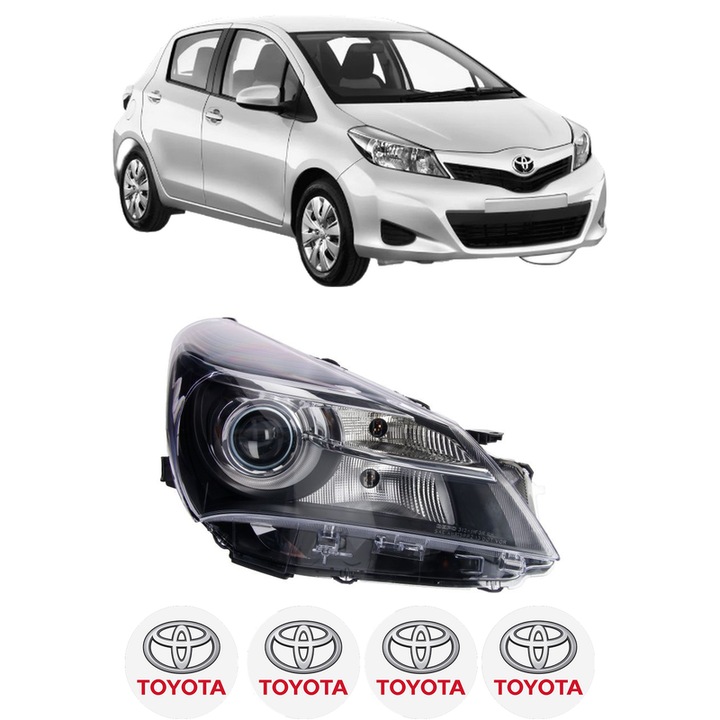 Far Dreapta Fata TOYOTA YARIS (_P13_) din 2010-2020, Auto, DEPO, 4x Stickere auto cu TOYOTA
