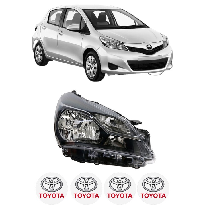 Far Dreapta Fata TOYOTA YARIS (_P13_) din 2010-2020, Auto, DEPO, 4x Stickere auto cu TOYOTA