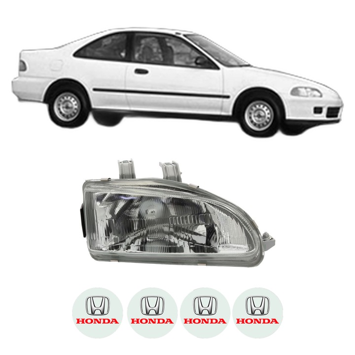 Far Dreapta Fata HONDA CIVIC V Coupe (EJ) din 1993-1996, Auto, TYC, 4x Stickere auto cu HONDA