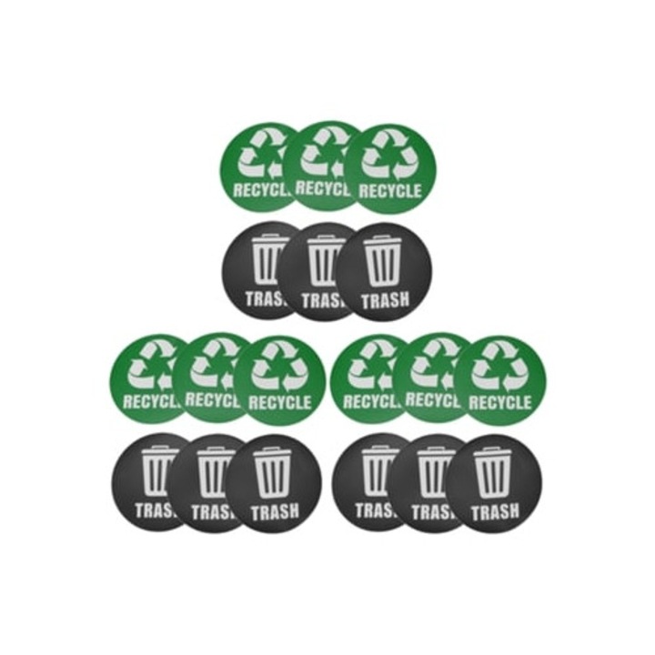 Set Stickere Decorative pentru Cosuri de Gunoi, 18 Bucati, Rezistente la Apa, Ecologice