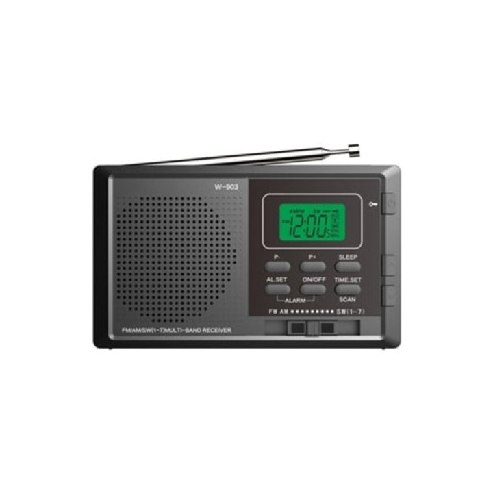 Radio portabil digital FM/AM/SW cu ecran LCD, radio cu transistori miniatural, difuzor, display LED