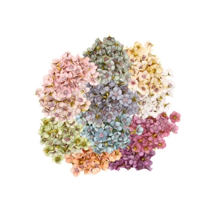 Set de 100 flori artificiale margarete din matase multicolore, Elegant Touch, decoratiuni pentru nunta