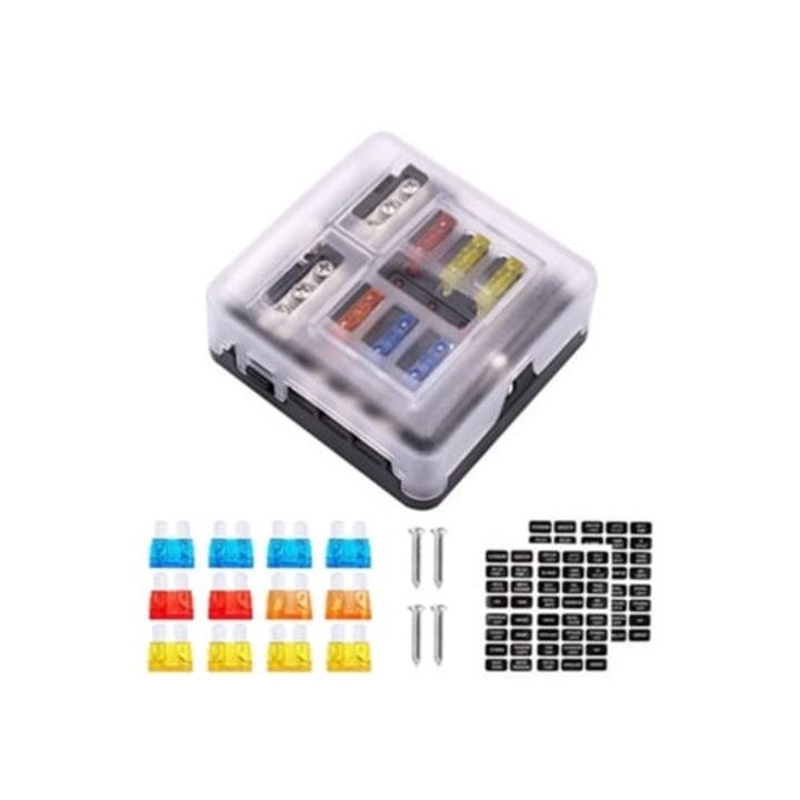 Bloc de sigurante auto 12V 24V, protectie universala pentru masini, barci si RV-uri