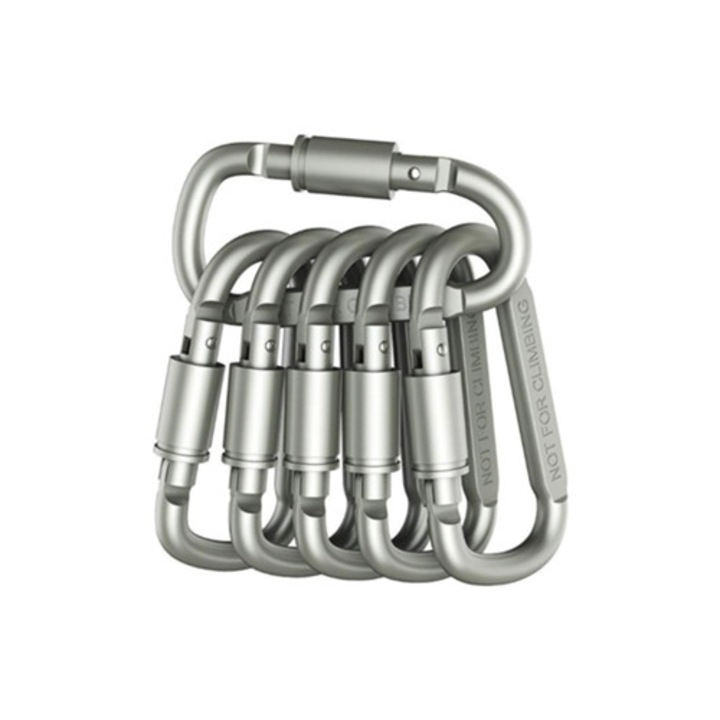 Алуминиев карабинер със заключване, D-Snap клипс, лек и устойчив на ръжда, аксесоари за къмпинг и туризъм