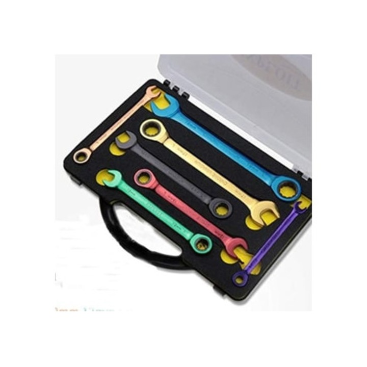 Set chei combinate cu ratchet, utilizare profesionala si casnica, 2 in 1, multicolor