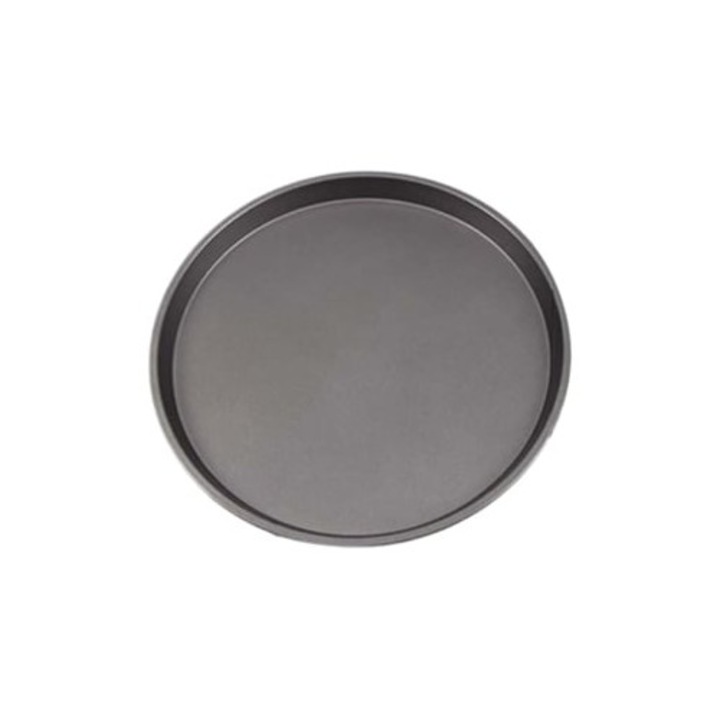Újrafelhasználható pizza sütőtepsi, szénacél, kerek, tapadásmentes felület, standard méret