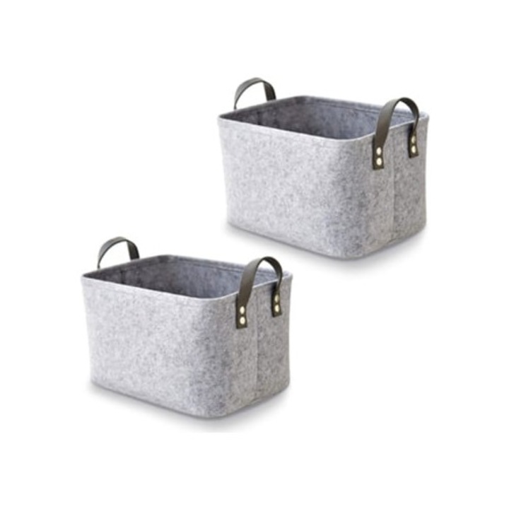 Set de cutii depozitare pliabile, 2 piese, utilizare versatila, solutii elegante pentru birou acasa