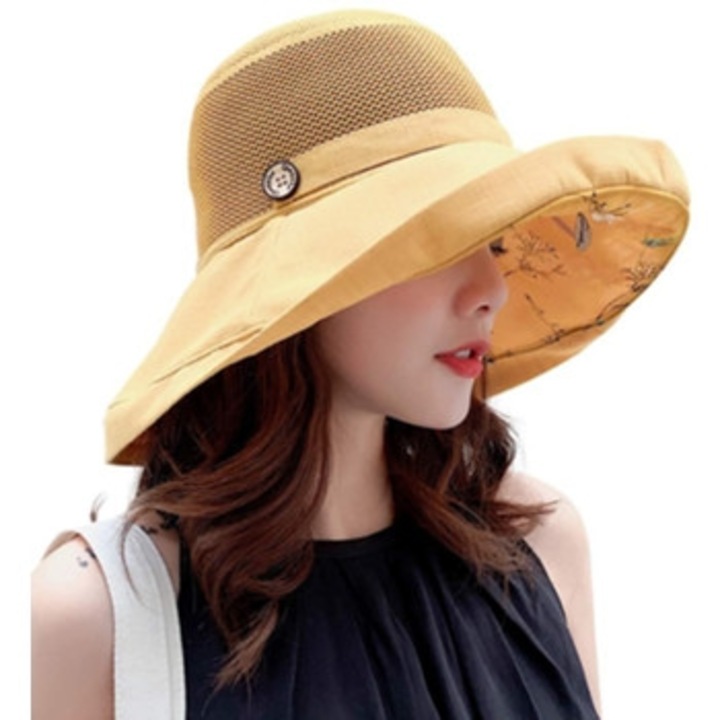 Palarie dama pliabila, UV, cu curea lata, 56x58cm