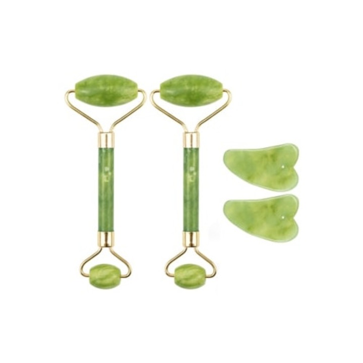 Masaj facial, Gua Sha din jad, reducere umflaturi piele