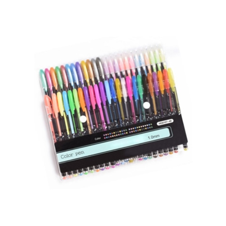 Színes gél tollak, szett, változatos színválaszték