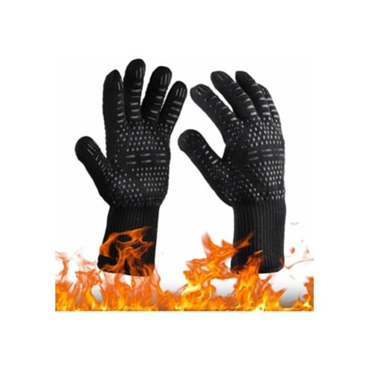 Vágás- és hőálló konyhai kesztyűk, hosszú mandzsettával, főzéshez és grillezéshez, többszínű